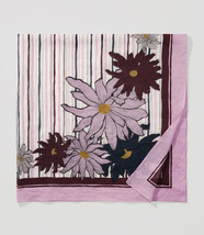 New Ann Taylor LOFT Floral Dahlia Purple Smoked Pink 41&quot; x 41&quot;  Square S... - £13.97 GBP