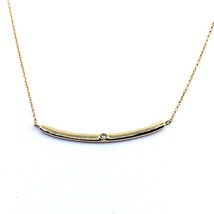 Women&#39;s Cable Chain Bar Minimal Necklace Sterling Silver 925 Cubic Zirconia - £25.89 GBP