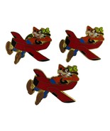 Lot of 3, Walt Disney World Disney Travel Comp Goofy in Red Plane Pin La... - £9.55 GBP