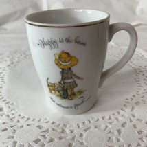 Vintage Ceramic Holly Hobbie Mug By World Wide Arts Gold Accents 1973 Friends - £6.39 GBP