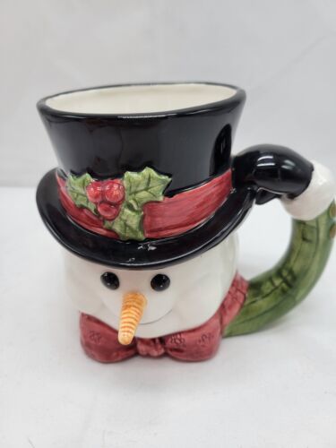Fitz And Floyd Omnibus Snowman Coffee Mug Cup  Snow Gentleman New Christmas - $22.00