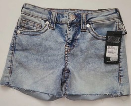 True Religion Jayde Big T Jean Short Shorts Light Wash Raw Hem Sz 25 NWT - £38.03 GBP