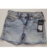 True Religion Jayde Big T Jean Short Shorts Light Wash Raw Hem Sz 25 NWT - £37.90 GBP