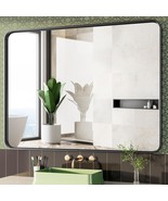 Dumos Black Vanity Bathroom Mirror For Wall, Metal Framed Rounded Rectan... - $76.99