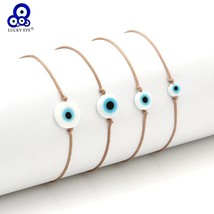 Lucky Eye Braided Blue Evil Eye Bracelet Anklet DIY Rope Chain For Women Girl Je - $13.70