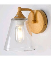 Farmhouse Wood Wall Sconce  Light for Bedroom, Hallway, Indoor New In Box  - $18.76