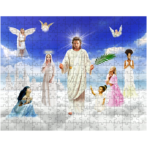 Jigsaw Puzzle boardgame Jesus Christ and the Virgin Mary Regina Coeli. Angel God - £26.29 GBP