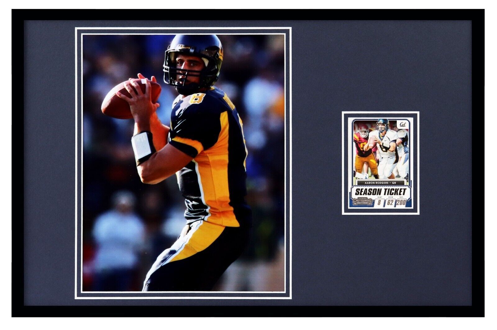 Primary image for Aaron Rodgers Framed 11x17 Cal Bears Playoff Card +  Photo Set