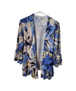Chico&#39;s Cardigan Women&#39;s Size Small (Chicos 0) Blue Ruffled hem cuff lin... - €11,15 EUR