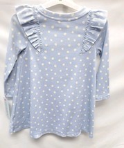 Toddler Girls' 18 Mo Polka Dot Ruffle Ribbed Long Sleeve Dress - Cat & Jack Blue image 2