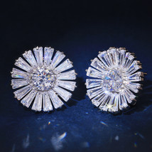 Classic Best-Selling Sunflower Inlaid Zircon Round Studs Affordable Luxury Style - £7.98 GBP