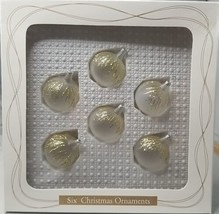 Christmas Ornaments Set Of 6 Mini White Gold Drizzle Dayton Hudson 1997 - £9.20 GBP