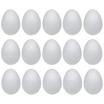 Foam Eggs 15Pcs 3.15 Inch (8Cm) White Craft Foam Eggs Smooth For Spring Easter H - £23.96 GBP