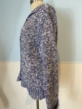 Talbots Blue and White Knit Cotton Collared Button Front Cardigan Size M - £9.85 GBP