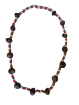 Real Buckeye Necklace w/ Scarlet Gray Beads 32&quot; Fits for Ohio State Football Fan - £13.37 GBP