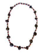 Real Buckeye Necklace w/ Scarlet Gray Beads 32&quot; Fits for Ohio State Foot... - £13.37 GBP