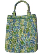 Vera Bradley English Meadow Slim Tote Purse Handbag Blue Yellow Green Ba... - $14.84