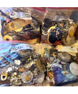 Over 15lbs Craft Jewelry Lot Junk repair repurpose Filigree Copper Leather - $40.19