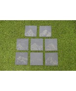 Mountain Peaks Engraved Slate Coasters Set - Everest K2 Kangchenjung - 1... - £47.70 GBP