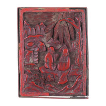 Antique Chinese cinnabar plaque - $363.80