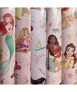 1 Roll Pink Classic Disney Princess Wrapping Paper 22.5 sq ft - £19.41 GBP