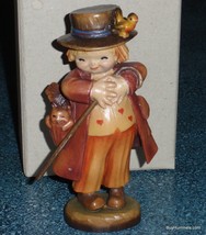 6&quot; Ferrandiz Anri Wood Carved Figure Happy Wanderer Boy With Cat Bird 651575 BOX - £228.82 GBP