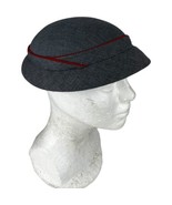 Vintage 1950s 1960s Women&#39;s Hat Headpiece Gray Cloche Mid Century Tailored - £10.95 GBP