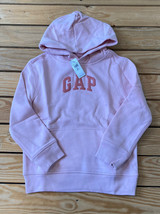 gap NWT girls pullover hoodie logo Sweatshirt Size S Pink N3 - £11.22 GBP
