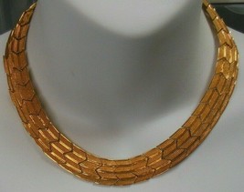 Vintage Signed NAPIER Gold-tone Link Chain Collar Necklace Pat # 4774743 - £50.31 GBP