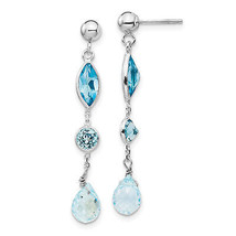 14K WG Blue Topaz Post Earrings YE1372 - $304.59