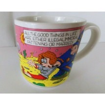 Vintage Carlton Cards &quot;All The Good Things In Life&quot; Novelty Funny Coffee Cup Mug - £9.91 GBP