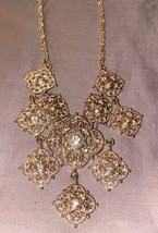 Vintage Necklace 22” Rose Gold With Multiple Square Pendants 1” And Larg... - £7.56 GBP