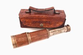 Spyglass Telescope Brass Handheld Portable Telescope with Leather box An... - $35.27