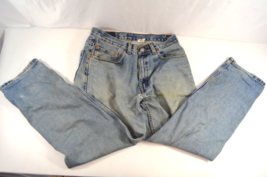 Levis 550 Jeans Size 33x30 Blue Light Wash Distressed Relaxed Fit Mens Vtg - £19.32 GBP