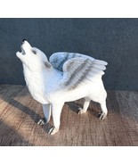 Snow Angel Wings Native Tribal Howling Wolf Totem Spirit Figurine Collec... - $35.52 CAD