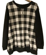 Woman Within Plus size black and white plaid sweatshirt size 2X 26/28 - $14.40