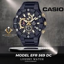 Casio Edifice Homme Acier Inoxydable Cadran Noir Analogique Quartz... - £93.34 GBP