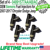 NEW OEM Siemens x4 Best Upgrade Fuel Injectors for 2007-2017 Chrysler Dodge Jeep - £287.24 GBP