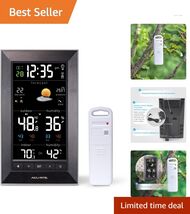 Stylish Digital Weather Station with Indoor/Outdoor Monitoring, 24-Hour ... - $117.76