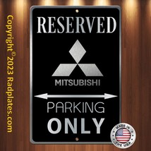 Mitsubishi Parking 8&quot;x12&quot; Brushed Aluminum and translucent Classy Black sign - £15.36 GBP