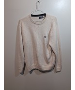 Chaps Men’s  Sweater Large Beige Logo Embroidered Cotton Knit* - $13.86