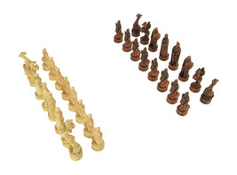 Intricately Detailed Viking Warriors Chessmen Set Chess Pieces - £70.39 GBP