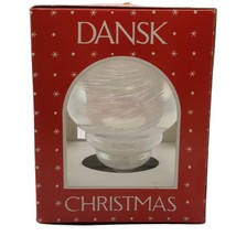 Dansk Christmas Ornament Blown Art Glass Iridescent Swirl White Subtle Rainbow - £32.42 GBP