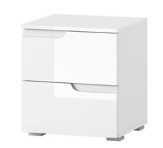 Santino White Gloss 2 Drawer Bedside Table S32 - £102.40 GBP