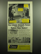 1949 Coleman Automatic Gas and Oil Floor Furnaces Advertisement - $18.49