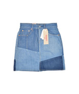 Levis Skirt Womens 24 Patchwork Mini Jean Retro y2k 100% Cotton Cut &amp; Sew - £21.27 GBP