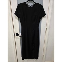 Maggy London Black Dress 10 Lace Back Slit Maxi Elegant - $55.00