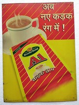 Brooke Bond A 1 Strong Tea Targa litografica pubblicitaria vintage India - £47.57 GBP