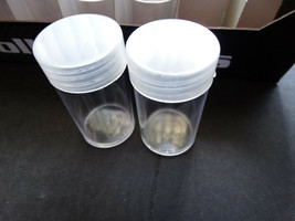 Lot of 2 BCW Small Dollar Round Clear Plastic Coin Storage Tubes Screw O... - £1.95 GBP