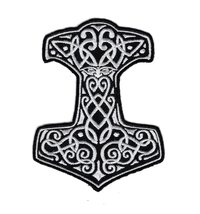 Thor's Hammer Mjolnir God of Thunder Nordic Norse Viking Iron On Patch (4.0 inch - $9.75